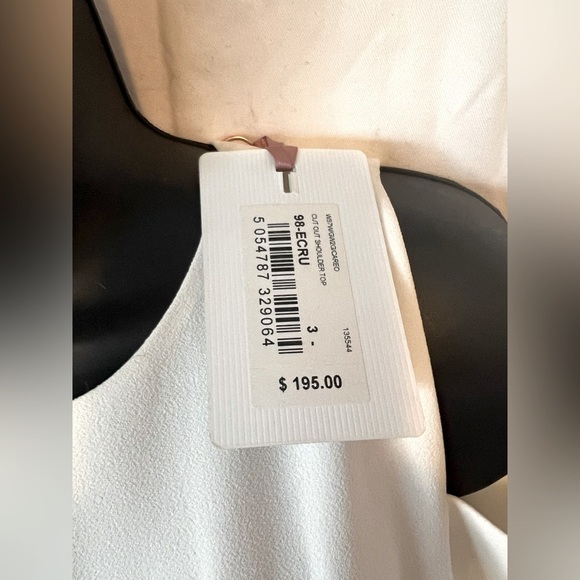 NWT Ted Baker London Out Out Shoulder Top 98-ECRU Gold Accents - Picture 3 of 7